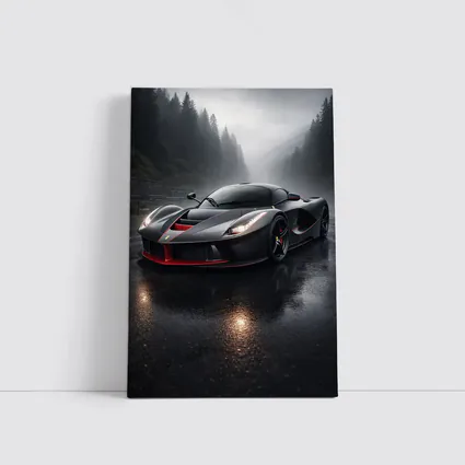 Ferrari LaFerrari Black Rainy Mountain Road