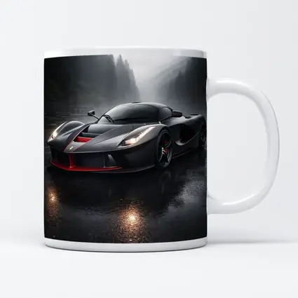 Ferrari LaFerrari Black Rainy Mountain Road