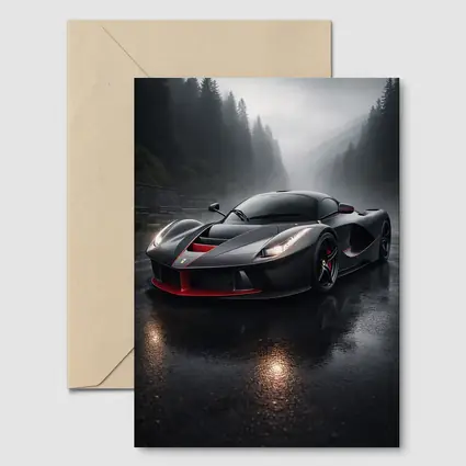 Ferrari LaFerrari Black Rainy Mountain Road