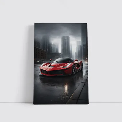 Ferrari LaFerrari Red Supercar Rainy City