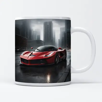 Ferrari LaFerrari Red Supercar Rainy City