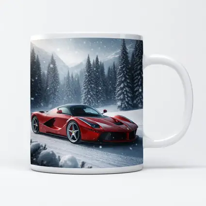 Ferrari LaFerrari Red Supercar Snowy Winter