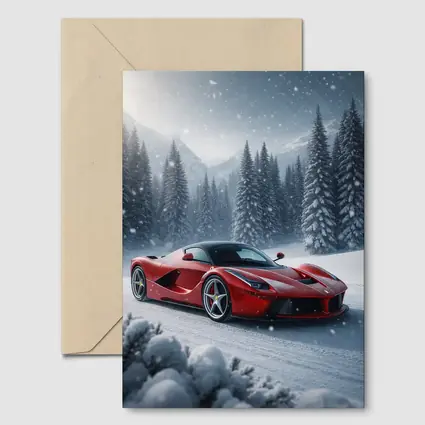 Ferrari LaFerrari Red Supercar Snowy Winter