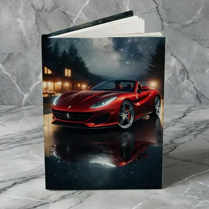 Ferrari Portofino Red Under Starry Night Sky