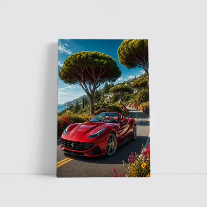 Ferrari Portofino Red on Coastal Road