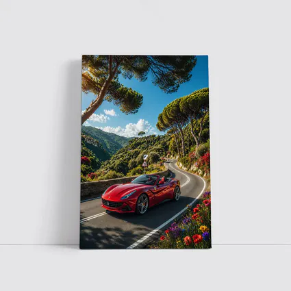 Ferrari Portofino Red Convertible Coastal Road Drive