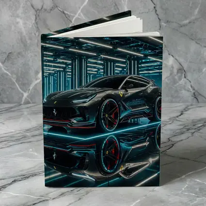 Ferrari Purosangue Black Neon Futuristic Garage