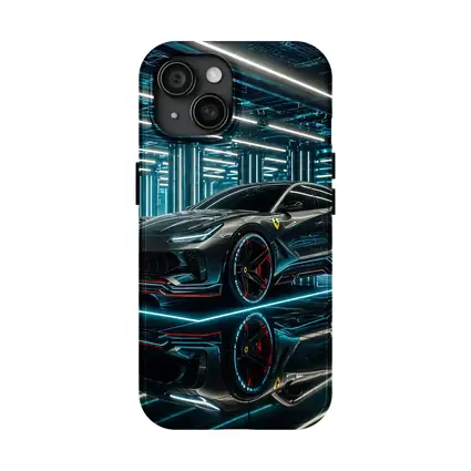 Ferrari Purosangue Black Neon Futuristic Garage