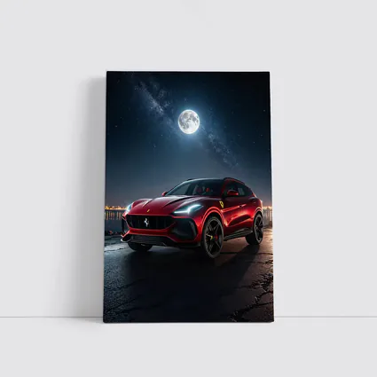 Ferrari Purosangue Red SUV Night Sky