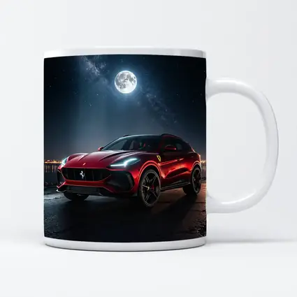 Ferrari Purosangue Red SUV Night Sky