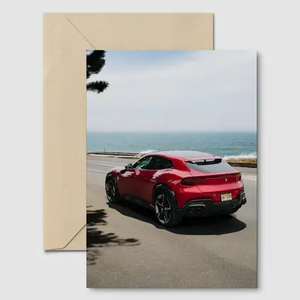 Ferrari Purosangue Red SUV Coastal Road