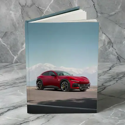 Ferrari Purosangue Red Snow Capped Mountains