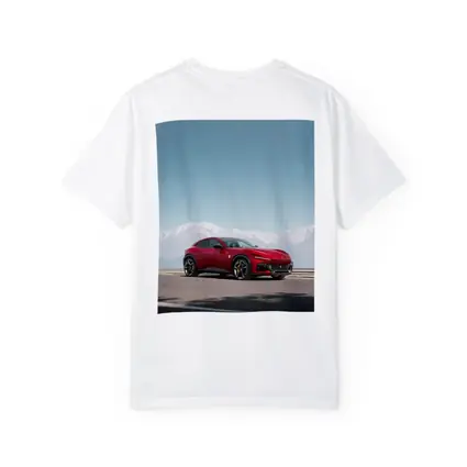 Ferrari Purosangue Red Snow Capped Mountains
