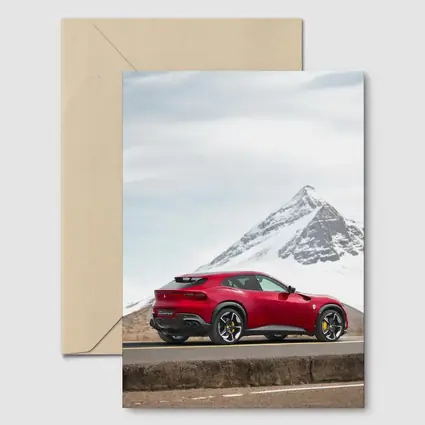Ferrari Purosangue Red SUV Mountain Road