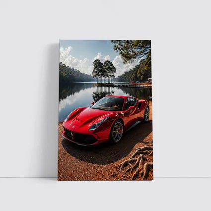 Ferrari 488 GTB Red Lakeside Forest