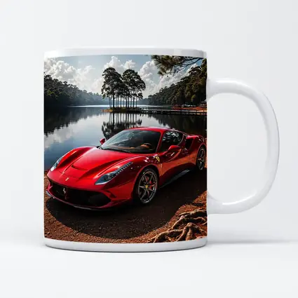Ferrari 488 GTB Red Lakeside Forest