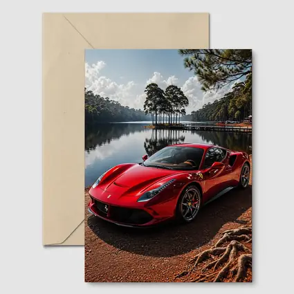 Ferrari 488 GTB Red Lakeside Forest