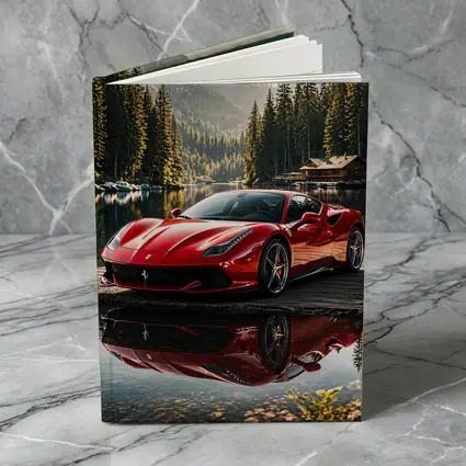 Ferrari F8 Red Sports Car Mountain Lake