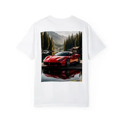 Ferrari F8 Red Sports Car Mountain Lake