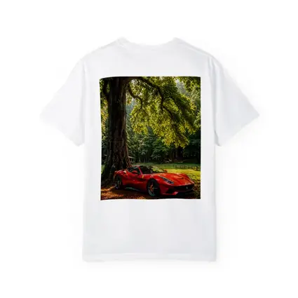 Ferrari Roma Red Sports Car Forest Setting