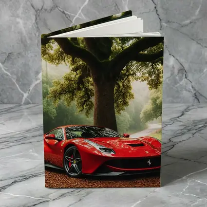 Ferrari Roma Red Supercar Forest Road