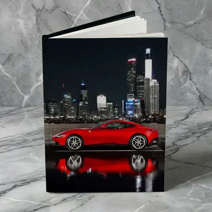 Ferrari Roma Red Car City Night