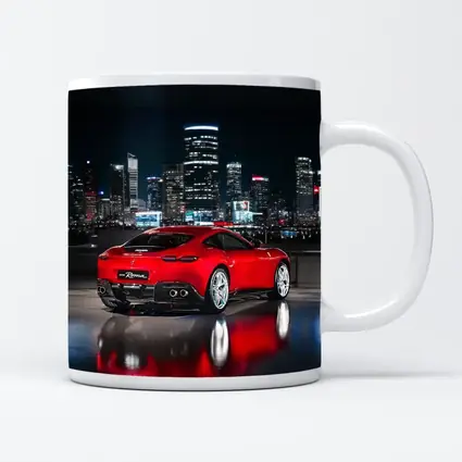 Ferrari Roma Red Car City Night
