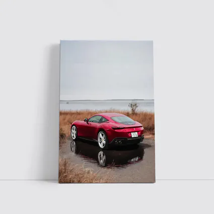 Ferrari Roma Red Coupe Lake Setting