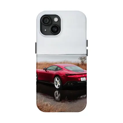 Ferrari Roma Red Coupe Lake Setting