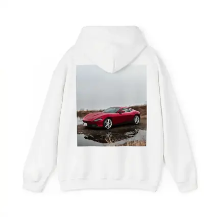 Ferrari Roma Red Sports Car Lake Setting
