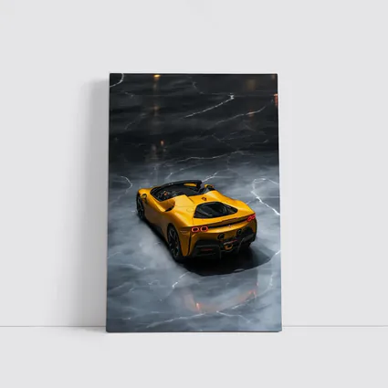 Ferrari SF90 Spider Yellow on Marble Floor