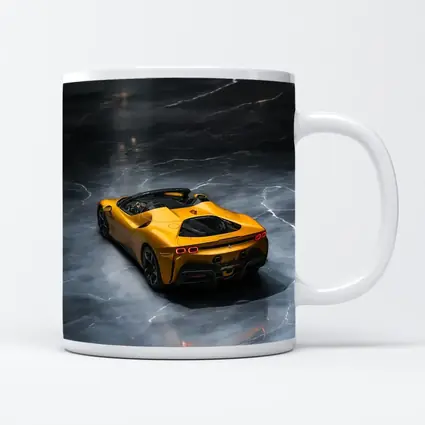 Ferrari SF90 Spider Yellow on Marble Floor