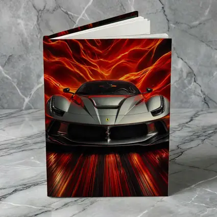 Ferrari LaFerrari Silver Fiery Red Background