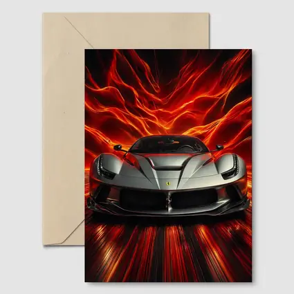 Ferrari LaFerrari Silver Fiery Red Background
