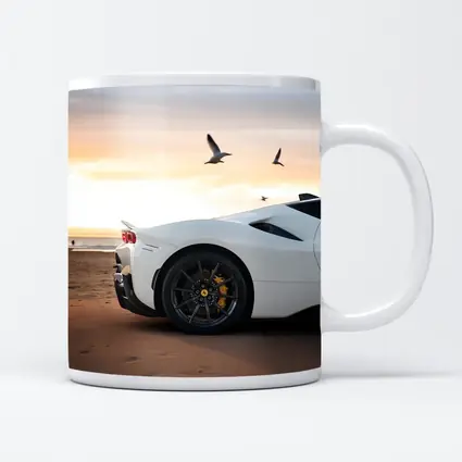 Ferrari SF90 Stradale White Beach Sunset