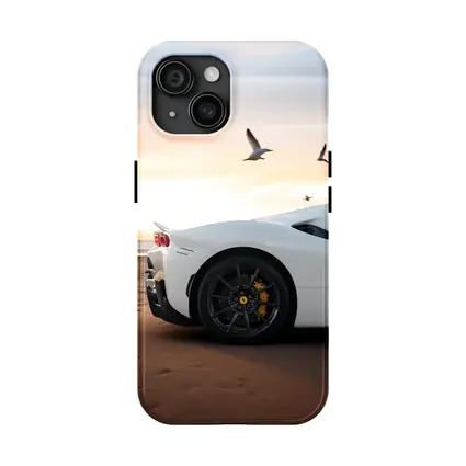 Ferrari SF90 Stradale White Beach Sunset