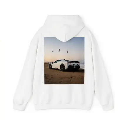 Ferrari SF90 Stradale White Beach Sunset