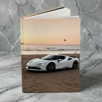 Ferrari SF90 Stradale White Beach Sunset