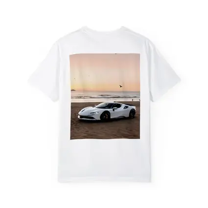 Ferrari SF90 Stradale White Beach Sunset