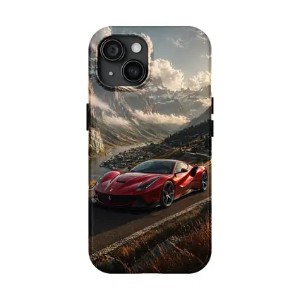 Ferrari F8 Tributo Red Alpine Mountain Road