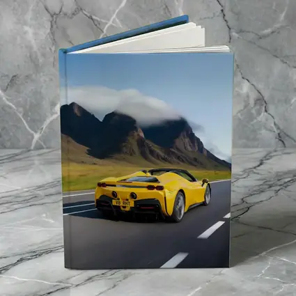 Yellow Ferrari SF90 Spider Mountain Road