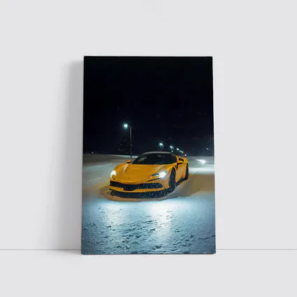 Ferrari SF90 Stradale Yellow Snow Night