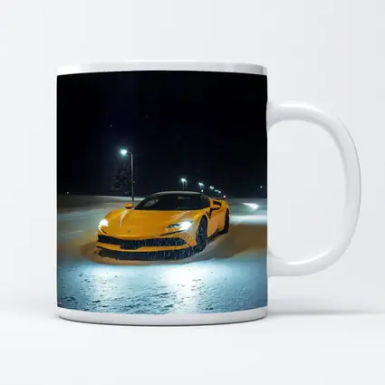 Ferrari SF90 Stradale Yellow Snow Night