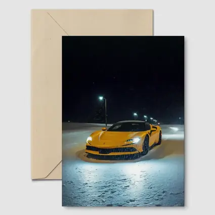 Ferrari SF90 Stradale Yellow Snow Night