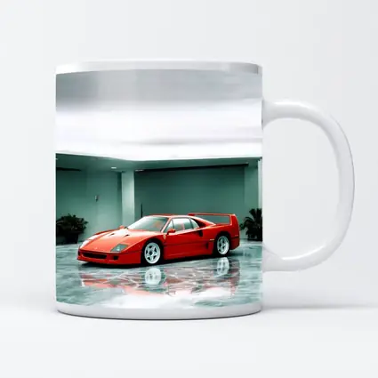 Ferrari F40 Red Parked Indoor Showroom