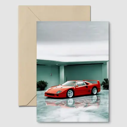 Ferrari F40 Red Parked Indoor Showroom
