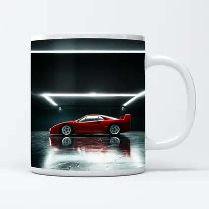 Ferrari F40 Red Supercar Dark Garage