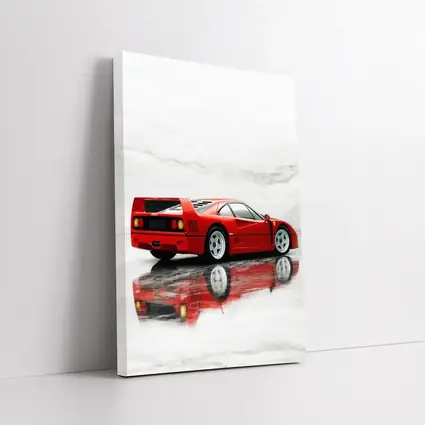 Ferrari F40 Red Marble Surface Reflection