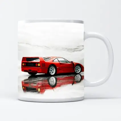 Ferrari F40 Red Marble Surface Reflection