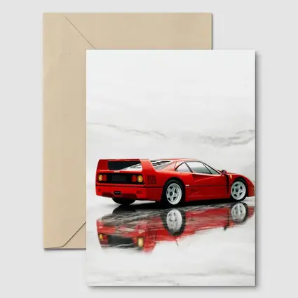Ferrari F40 Red Marble Surface Reflection